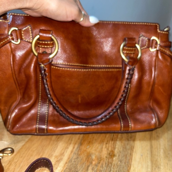 Dooney & Bourke Brown Leather Florentine Satchel Bag Purse - Picture 7 of 16